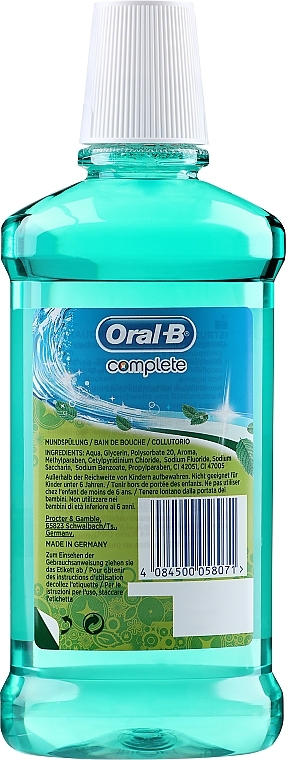 Mouthwash - Oral-B Complete Fresh Mint Mouthwash — photo N2