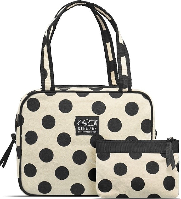 Cosmetic Bag Set, 2 pcs. - Karen Cosmetic Bag With Handle Bright Dots — photo N1