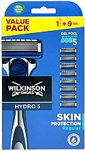 Fragrances, Perfumes, Cosmetics Razor + 9 Replaceable Blades - Wilkinson Sword Hydro 5 Skin Protection