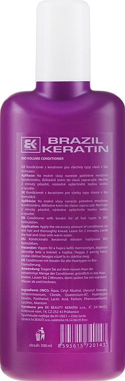 Volume Keratin Hair Conditioner - Brazil Keratin Bio Volume Conditioner — photo N2