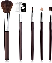 Makeup Brushes Set, 5 pcs, brown - Aise Line Makeup Brush Set — photo N9