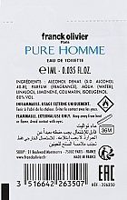 Franck Olivier Pure Homme - Eau de Toilette — photo N2