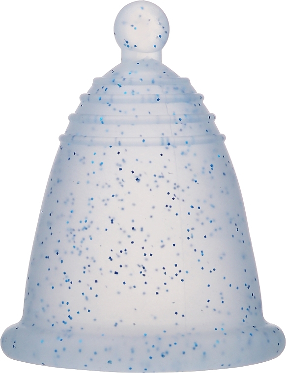 Menstrual Cup with Ball, size M, light blue glitter - MeLuna Classic Menstrual Cup — photo N5