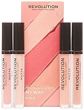 Lipstick Set - Makeup Revolution My Colour My Way Pink Lipstick Set (lipstick/4x3ml) — photo N1