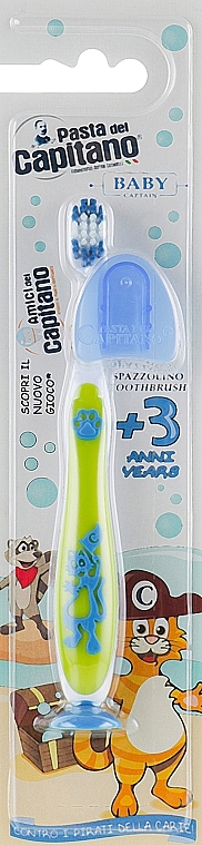 Kids Toothbrush 3+, soft, green - Pasta del Capitano — photo N1