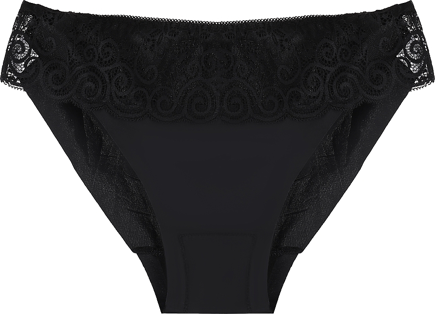 Polyamide Panties with Lace Trim, black - Moraj — photo N1