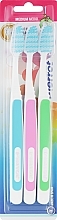Toothbrush Set "Coloros", green + pink + blue - Pierrot New Active — photo N1