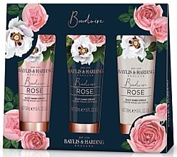 Fragrances, Perfumes, Cosmetics Set - Baylis & Harding Boudoire Rose Hand Cream Set (h/cream/3x50ml)