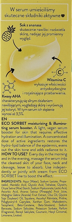 Acid Face Booster Serum - Bielenda Eco Sorbet Pineapple Acids Aha 3,5% Witamina C Face Serum — photo N6