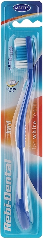 Toothbrush Rebi-Dental M43, with Hard Bristles, blue - Mattes — photo N1