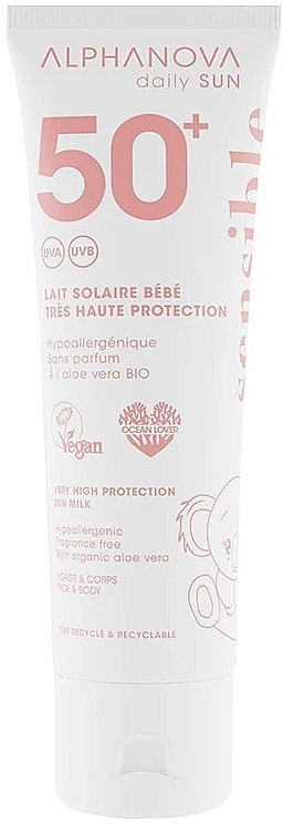 Sun Protection Face and Body Lotion  - Alphanova Baby Very High Protection Sun Milk SPF50+ — photo N1