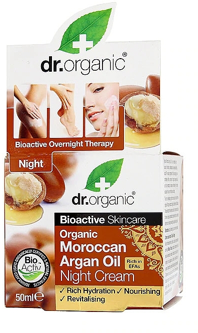 Night Body Cream "Moroccan Argan Oil" - Dr. Organic Bioactive Skincare Organic Moroccan Argan Oil Night Cream — photo N17
