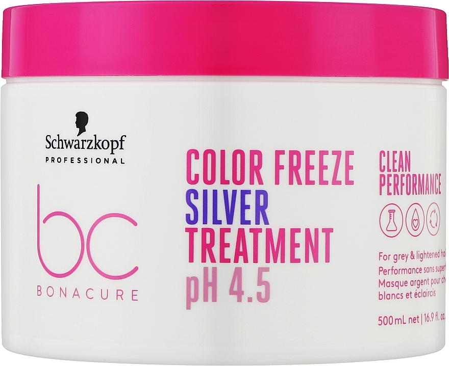 Mask for Grey and Bleached Hair - Schwarzkopf Professional Bonacure Color Freeze Silver Treatment pH 4.5 — photo N3