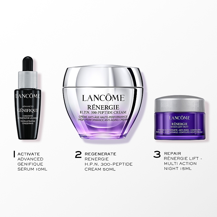 Face Care Set - Lancome Renergie (cr/50ml + ser/10ml + n/cr/15ml) — photo N2