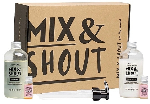 Set for All Hair Types - Mix & Shout Strengthening Routine (sham/250ml + condit/250ml + ampoul/2x5ml) — photo N1