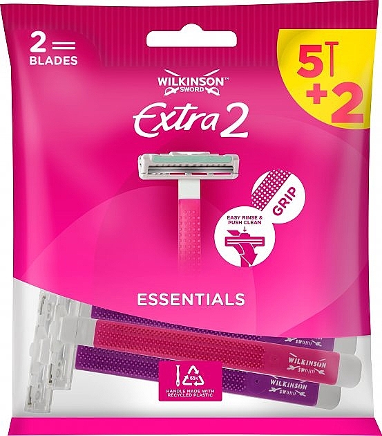 5+2 Disposable Razors - Wilkinson Sword Extra 2 Essentials Beauty — photo N2