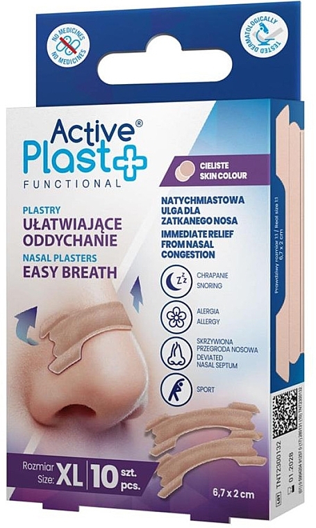 呼吸を楽にするパッチ - Ntrade Active Plast Functional Easy Breath Xl Nasal Plasters	 — photo N1