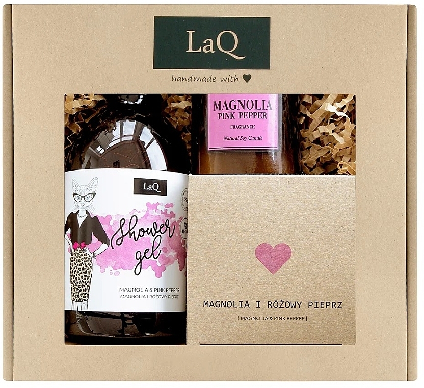 Set - LaQ Magnolia (sh/gel/500ml + butter/200ml + candle/180g) — photo N9