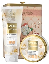 Set - Bottega Verde Camellia And Retinol Gift Set (sh/gel/200ml + b/butter/150ml + metal/box/1pc) — photo N1