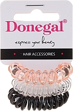 Fragrances, Perfumes, Cosmetics Elastic Hair Bands FA-5587, 3 pcs, black, transparent - Donegal