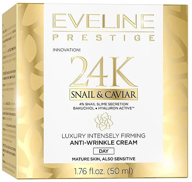 Day Face Cream - Eveline Prestige 24k Snail & Caviar Anti-Wrinkle Day Cream — photo N2