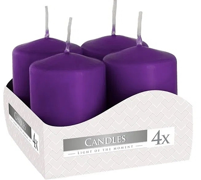 Votive Candle Set 40x60 mm, purple, 4 pcs. - Bispol — photo N1