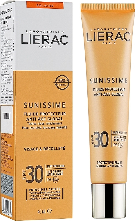 Sun Toning Fluid for Face SPF30 - Lierac Sunissime Energizing Protective Fluid Global Anti-Aging — photo N2