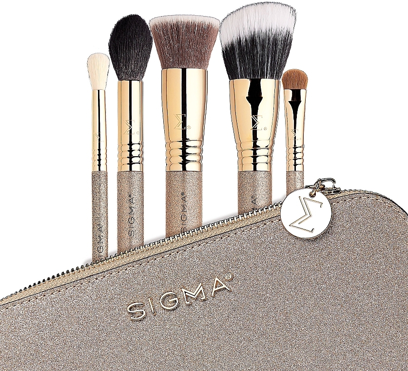 Makeup Brush Set in Makeup Bag, 5 pcs - Sigma Beauty Radiant Glow Brush Set — photo N8