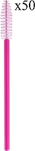 Brow & Lash Brushes, 50 pcs, light pink - Ibra Makeup — photo N1