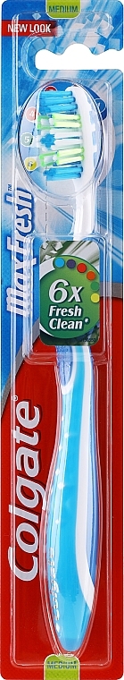 Toothbrush Medium, dark blue-blue - Colgate Max Fresh Medium — photo N2
