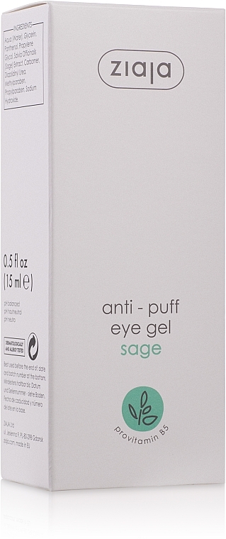 Anti-Puffiness Eye Gel with Sage Extract - Ziaja Anti-Puff Sage Eye Gel  — photo N1