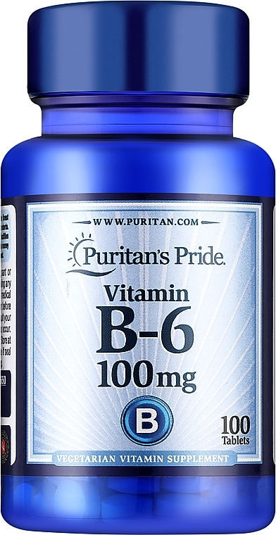 Supplement 'Vitamin B6', 100 mg - Puritan's Pride Vitamin B-6 100 mg — photo N1