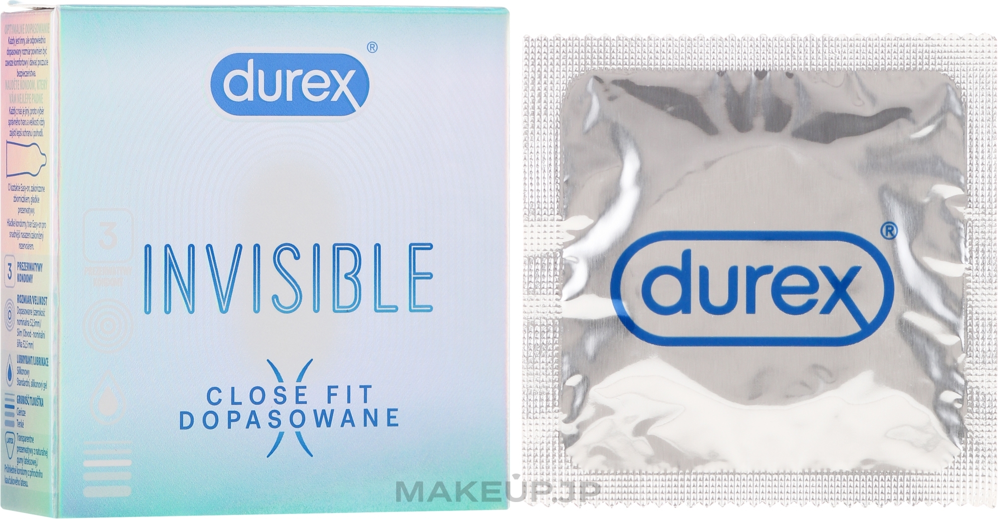 Condoms, 3 pcs - Durex Invisible Close Fit — photo 3 szt.