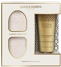 Fragrances, Perfumes, Cosmetics Set - Baylis & Harding Sweet Mandarin & Grapefruit Luxury Foot Care Gift Set (foot/lot/125ml + socks)