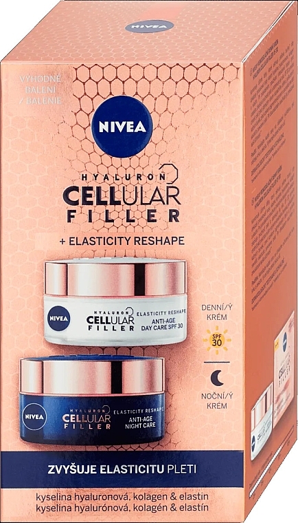 Set - Nivea Hyaluron Cellular Elasticity Filler (d/cr/50ml + n/cr/50ml) — photo N1