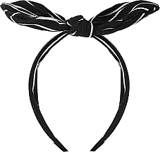 Fragrances, Perfumes, Cosmetics Hair Band with Decorative Knot, FA-5618, black-white striped 2 - Donegal