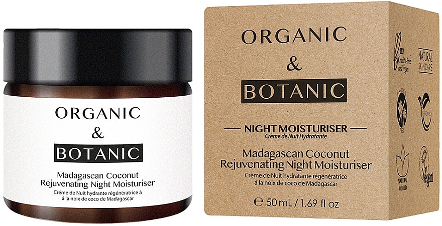 Moisturizing Night Face Cream - Organic & Botanic Madagascan Coconut Rejuvenating Night Moisturiser — photo N1