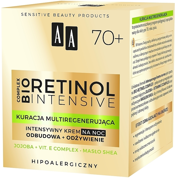 Intensive Night Face Cream 70+ - AA Retinol Intensive Healthy Glow 70+ Night Cream — photo N3