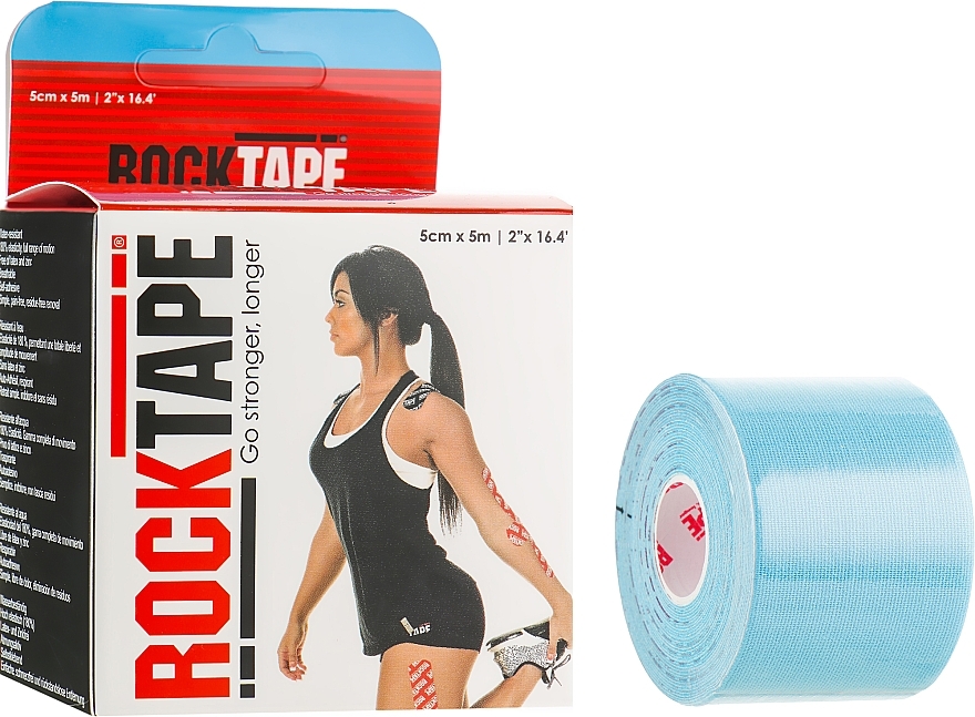 Kinesio Tape, blue - RockTape Kinesio Tape Standart — photo N1