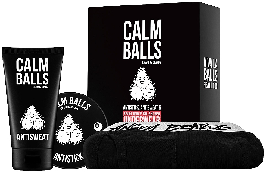 Set - Angry Beards Calm Balls (b/cr/150 ml + deo/150ml + boxers XXL/1pc) — photo N2