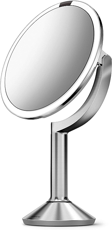 Round Touch Mirror, 20 cm, silver - Simplehuman Sensor Touch Control Trio Mirror — photo N4