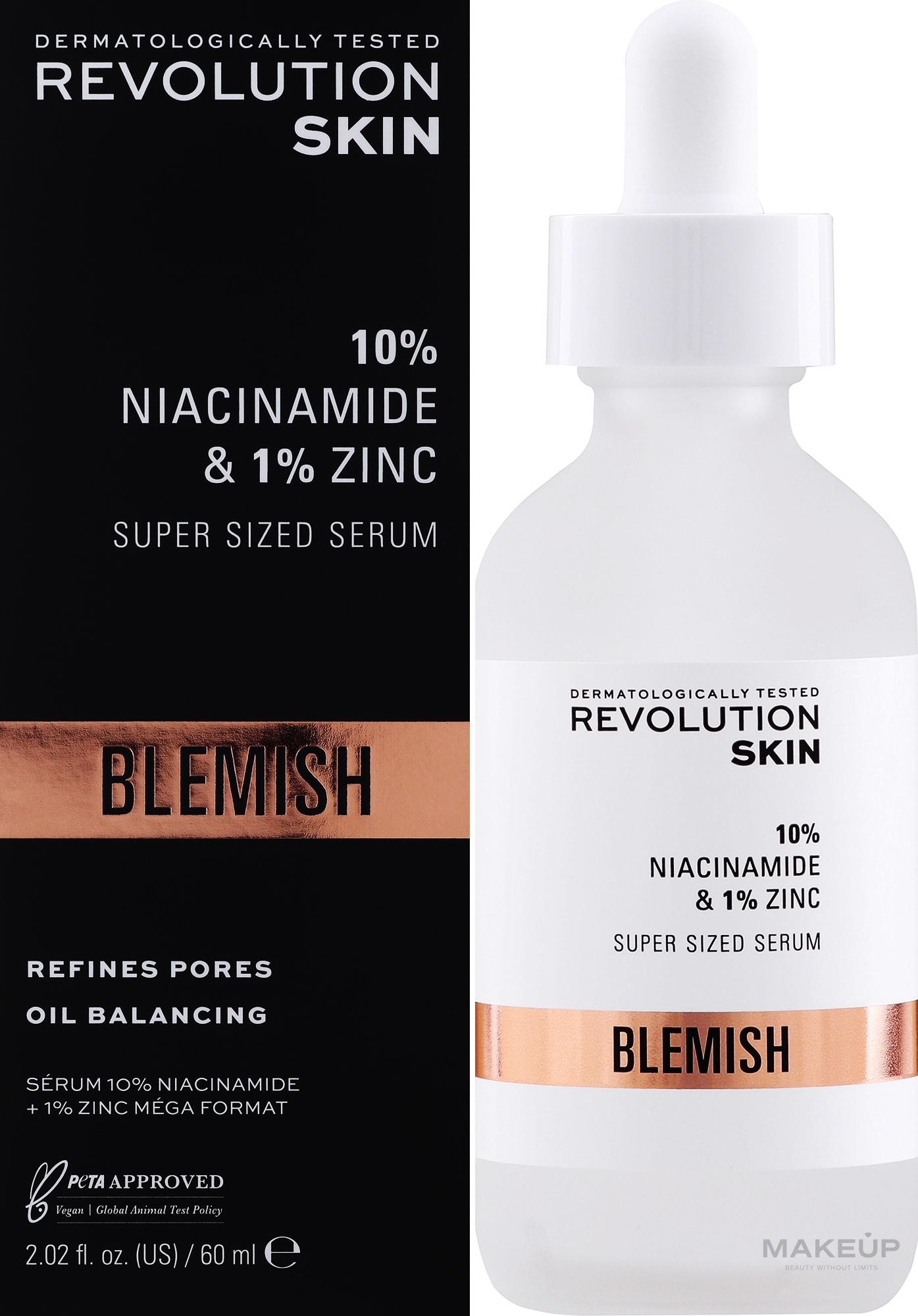 Pore-Shrinking Serum - Revolution Skincare 10% Niacinamide + 1% Zinc — photo 60 ml