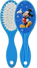 Fragrances, Perfumes, Cosmetics Kids Hair Brush, 7035 "Mickey Mouse", light blue - La Rosa