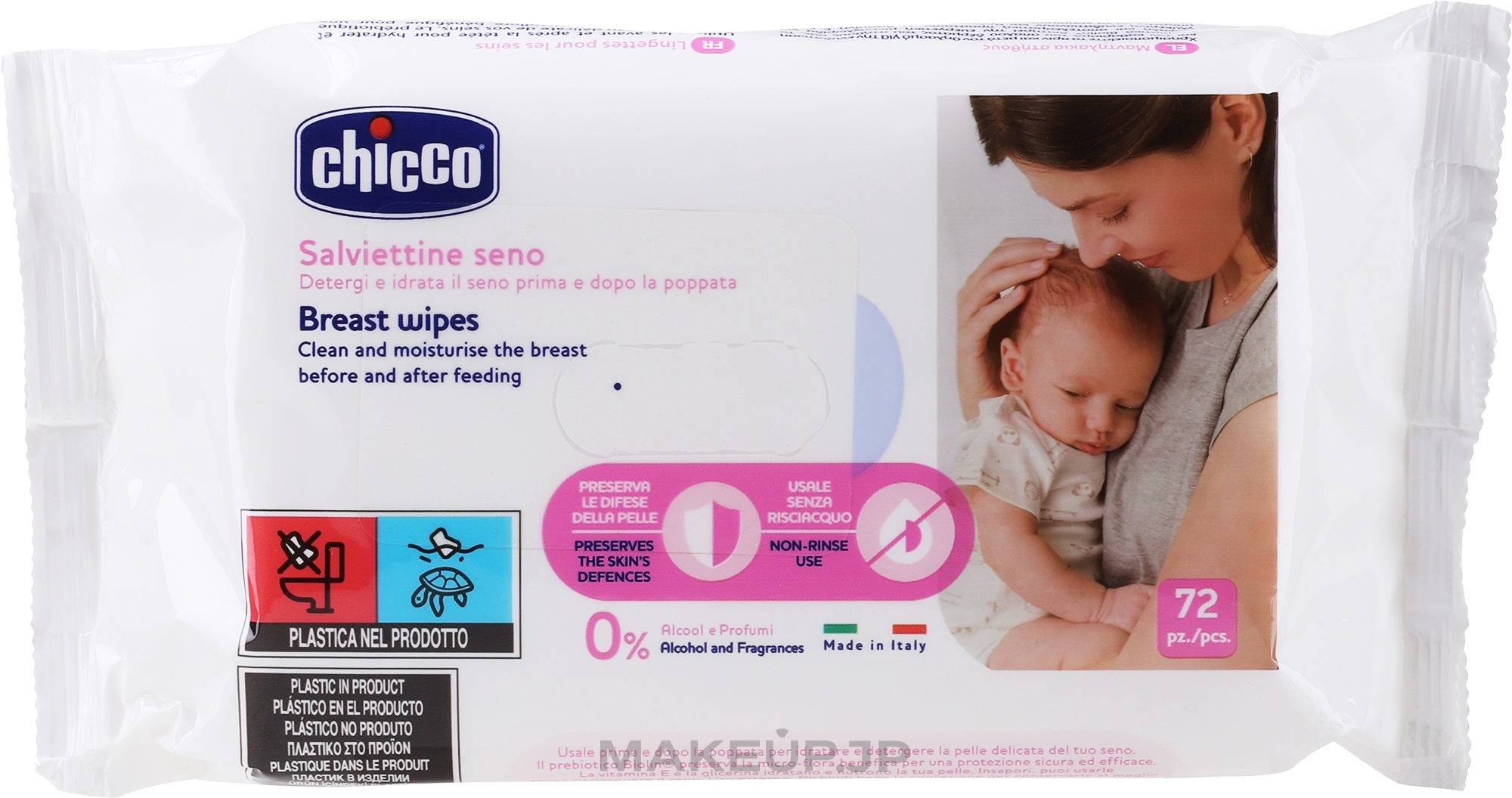 Breast Cleansing Wipes, 72 pcs - Chicco Breast Wipes — photo 72 ЊВ.