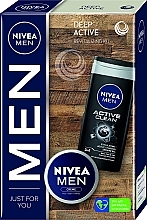 Fragrances, Perfumes, Cosmetics Set - Nivea Men Deep Active Body Care Gift Set (sh/gel/250ml + b/cr/75ml)