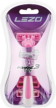 Fragrances, Perfumes, Cosmetics Shaving Razor with 4 Refill Cartridges - Lezo Prime 3 Lady