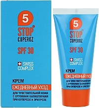 Fragrances, Perfumes, Cosmetics Daily Care Cream for Sensitive Skin - FitoBioTekhnologii 5 Stop Cuperoz SPF30