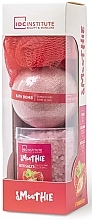 Fragrances, Perfumes, Cosmetics Set - IDC Institute Smoothie Strawberry Set (bath/ball/140g + sponge/1pcs + salt/200g)