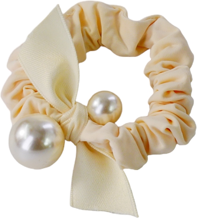 Hair Tie with Pearl, beige - Lolita Accessories — photo N1