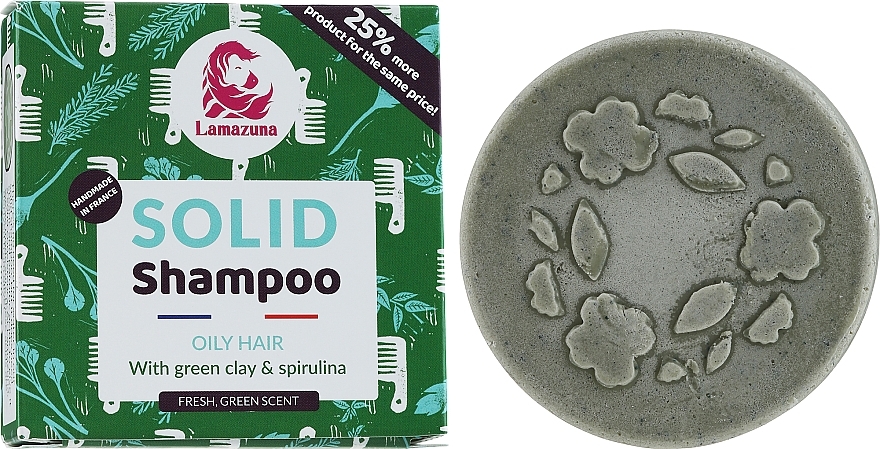 Lamazuna - Solid Shampoo with Green Clay & Spirulina — photo N2